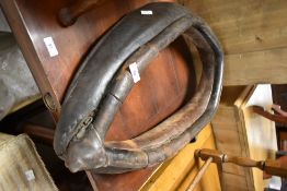 A vintage leather horse collar