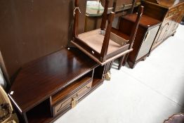 A selection of reproduction furniture including TV & Hifi units and nest