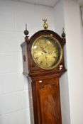 A 19th Century mahogany long cased clock having eight day movement and circular brass dial named for