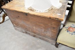 A 19th Century stained frame blanket box of large proportions, dimensions approx. 107 x 61 x 65cm