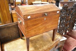 A 19th Century mahogany cellarette having domed top and square tapered legs, width approx 50cm