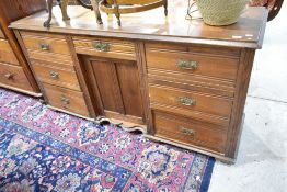 A Victorian pine sideboard, in the Aesthetic style , width approx. 167cm
