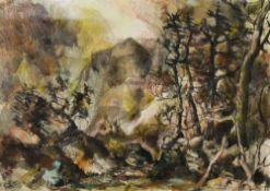 George Cannon (British, b1930) watercolour, view of Kentmere, indistinctly marked lower right.
