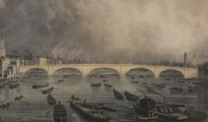After William Henry Hyde (American 1858-1943) photogravure engraving of the River Thames, signed