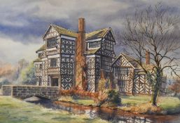 Clive Pryke (British 1948-2017) watercolour, Little Moreton Hall, Cheshire, signed lower left,