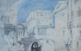 After J.M.W Turner R.A (British 1775-1851) a set of six limited coloured prints, 'Turners Venice'