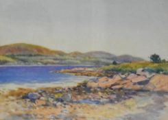 Wat Miller (fl. 1930-40, British), watercolour, 'A Quiet Evening, Cumbrae shore looking across to