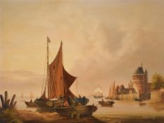 Bernard Page (20th century) a pair of Continental coastal scene oil on boards, each signed lower