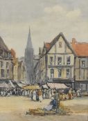 Joseph William Milliken (British 1865-1945) a group of three watercolours, 19th century street/