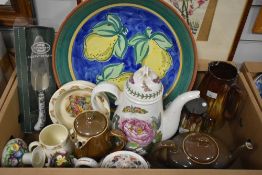 A Portmeirion 'Botanic Gardens' coffee pot and pastry server, a Royal Doulton 'bunnikins' dish and