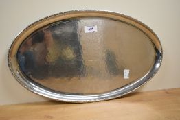 A vintage Keswick school industrial art hand finished 17' serving tray.