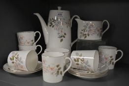 A Royal Adderley coffee service for six settings, decorated in the 'Silver Rose' pattern and
