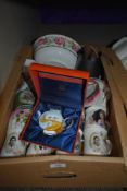A large Royal Worcester Royal Garden dish, a Wedgwood mug commemorating one thousand years of