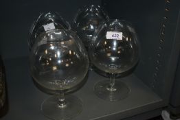 A set of four large modern brandy glass bowls, 19cm.