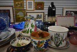 A large Portmeirion Botanic Garden planter, a Royal Worcester Dickens display plate, an Oriental
