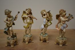 Four vintage Fontinini Depose cherub musicians'