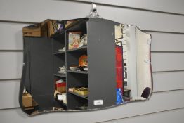 A vintage scalloped edge wall mirror 60cm x 37cm