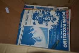 Two cartons of assorted vintage music sheets.