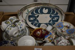 A Honiton Pottery oval display plate, a Paragons 'Comtessa' part tea service having 27 pieces, a