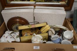 Four Royal Doulton display plates in the series 'Old Country Crafts', a vintage circular beechwood