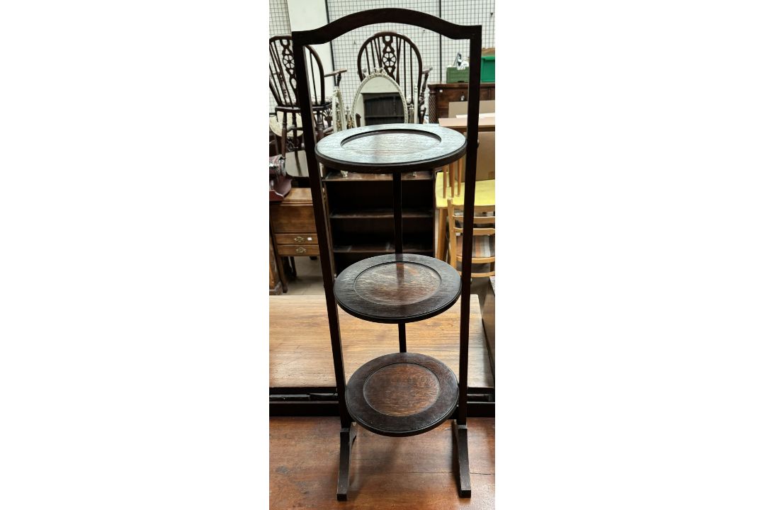 A set of four George III dining chairs together with a tea trolley, - Image 2 of 3