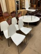 A Tulip type dining table together with a set of five laminated dining chairs