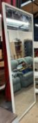 A full length wall mirror with cream painted frame 91cm wide x 203.5cm long x 3.