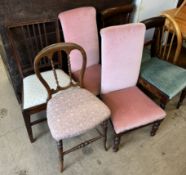 A pair of Regency bar back dining chairs together with a pair of nursing chairs and two other