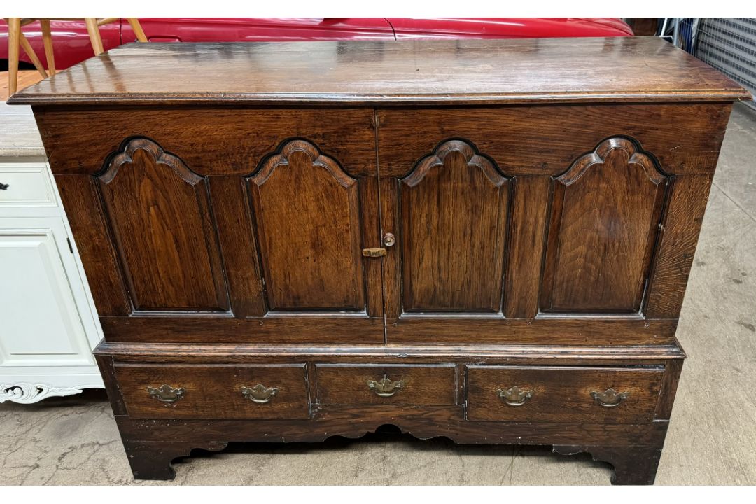 An 18th century oak mule chest, - Image 1 of 2