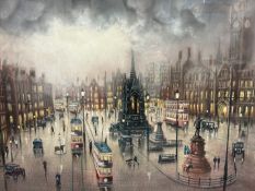 Original Bernard McMullen pastel 'Albert Square' 77 cm x 98 size including frame