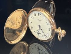 9ct Gold cased Waltham USA pocket watch, sub secon
