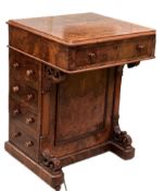 Victorian walnut davenport
