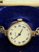9ct Gold vintage Rolco ladies wristwatch, manual w
