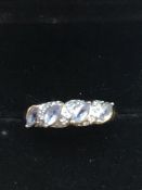 9ct Gold ring set with amethyst & diamonds Size O