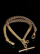9ct Rose gold Albert chain with T-Bar. 42cm length