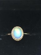 9ct Gold opal ring Size Q 2.6g