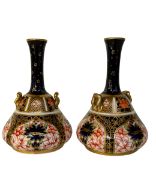 Pair of early Royal crown derby twin handled vase