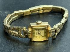 Vintage Marvin 14ct gold cased ladies wristwatch