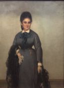 Victorian oil on canvas full length portrait of a