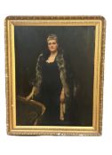 Oil on canvas Archibald James Stuart Wortley (British 1849-1905) portrait of a lady in evening