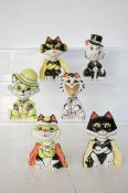 Lorna Bailey set of 6 Batman cats
