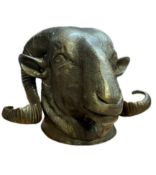 Bronze wall hanging rams head Height 15 cm
