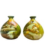 Pair of unmarked Royal Worcester vases Height 13 c