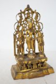 A Gilt bronze Tibetan oriental praying buddhas shr