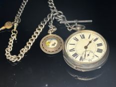 Silver cased Victorian pocket watch with silver Al