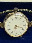 14ct Gold cased trench watch, possibly early 20th