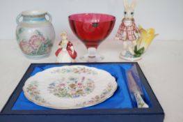 Dartington crystal art glass bowl, Crown Devon twi