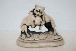Limited edition resin model of 2 Staffordshire bul