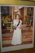 Large colour photograph of Queen Elizabeth II sign