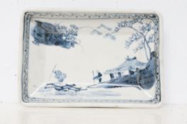 Blue & white mid to late 19th century shallow dish